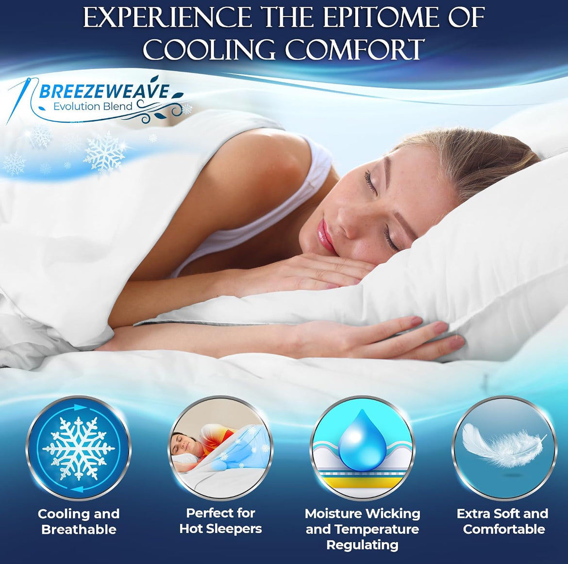 Cooling Bed Sheets Cal-King Set 4pcs - Luxurious & Soft California King Size Cooling Sheets - (White)