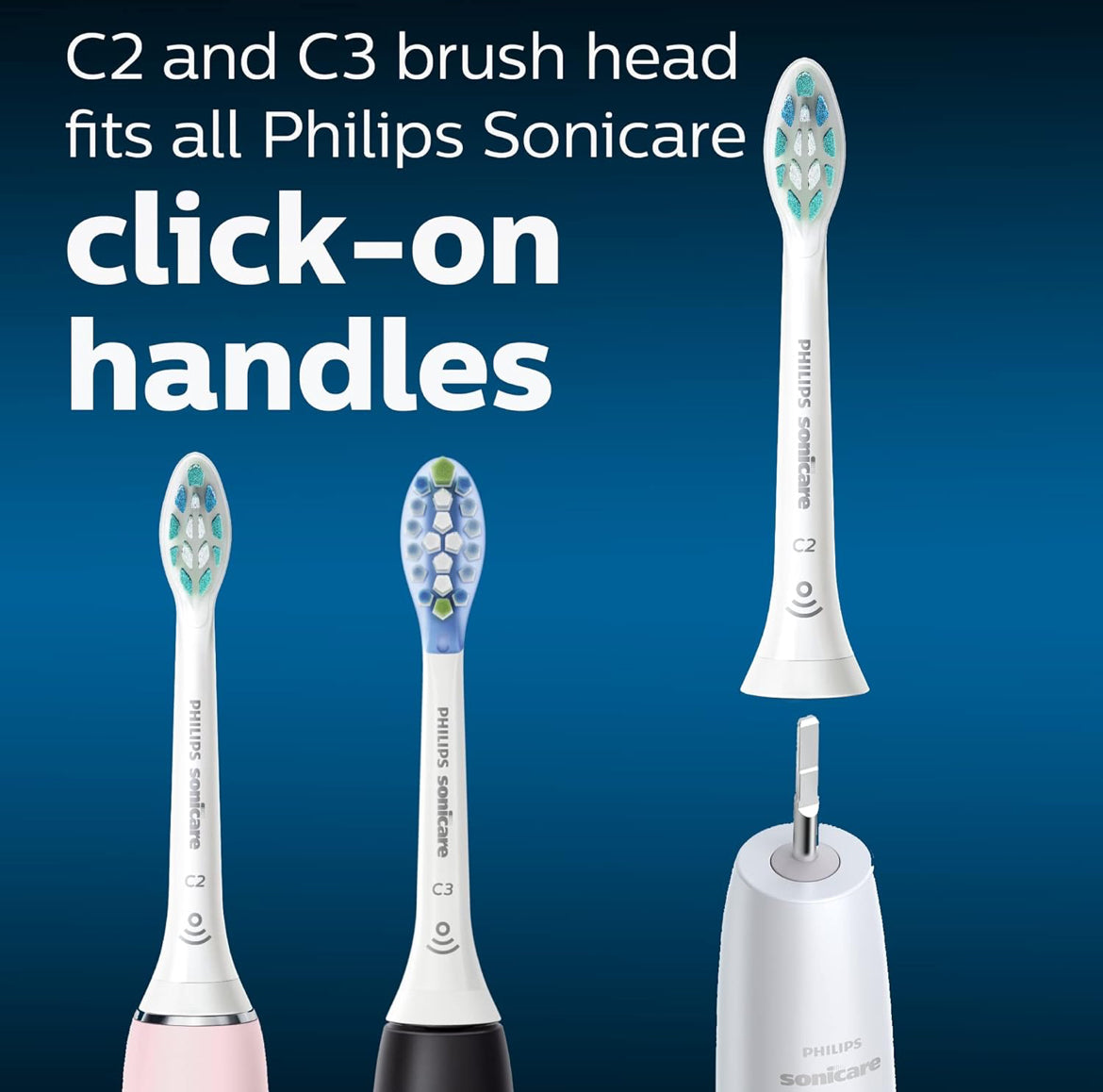 Philips Sonicare Egte Tandeborselkop Verskeidenheidpak, C3 Premium Plaque Control en C2 Optimal Control, 3 Borselkoppe - Wit