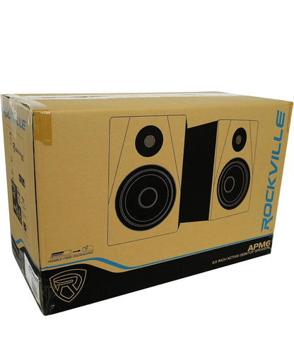 RockvilIe APM6W 6.5" 2-rigting 350W Aktiewe/Aangedrewe USB Studio Monitor Luidsprekerpaar