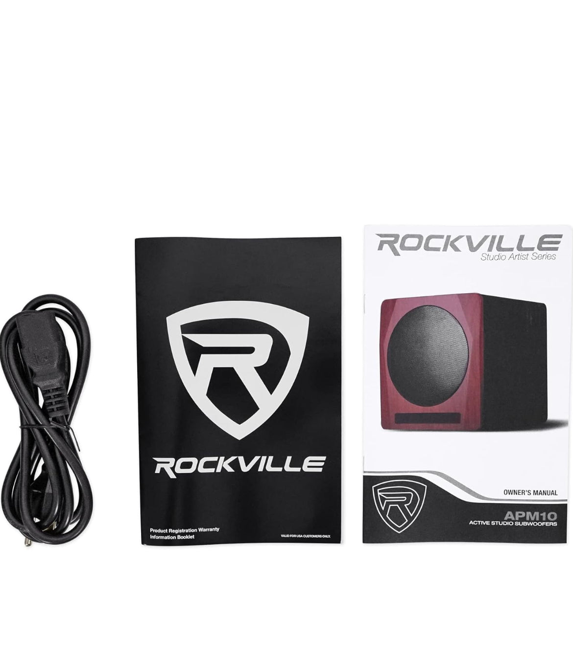 Rockville APM10B Active Studio Subwoofer in Black, 10"", 400W, MDF Wood, RCA/XLR/Optical, Front-Firing Port