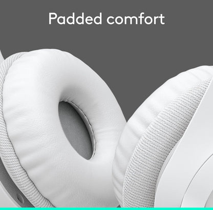 Logitech H390-speletjieskoptelefoon, bedrade koptelefoon met mikrofoon, USB-koptelefoon met mikrofoon vir rekenaar, ruisonderdrukkende mikrofoon vir videovergaderings, musiek, speletjies – Spierwit