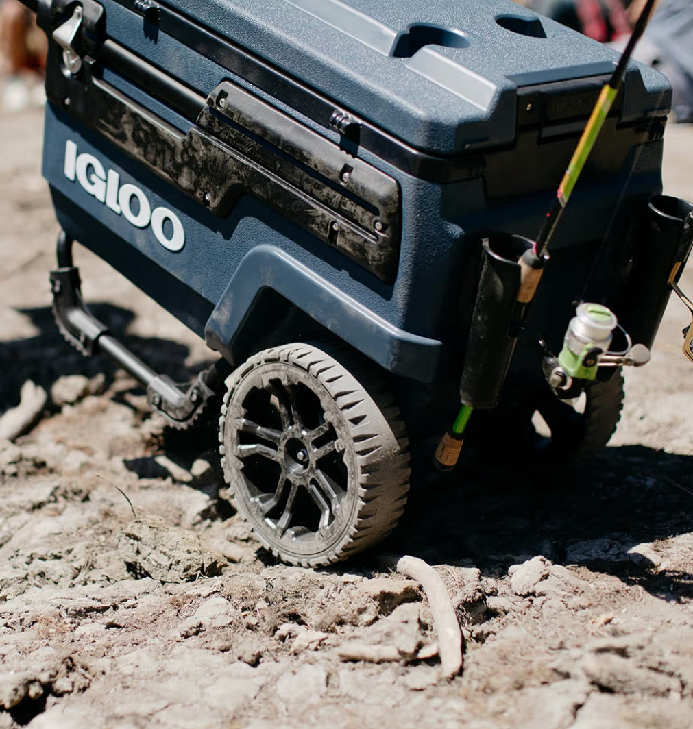 Heavy Duty Insulated Cooler Trailmate Journey 70qt Wheeled Cooler  - Insulated Hard Shell Ice Chest (Black)