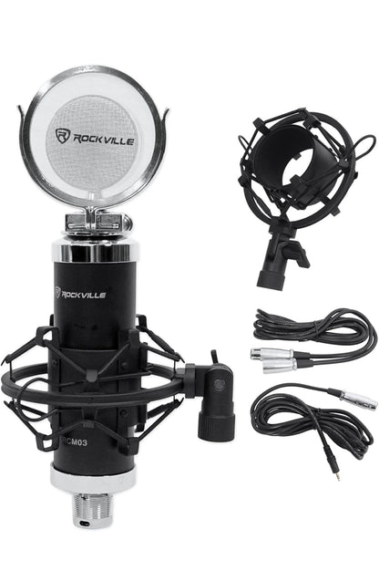 Rockville Apm6c 6.5" 2-rigting 350W Aktiewe/Aangedrewe USB Studio Monitor Luidsprekerpaar