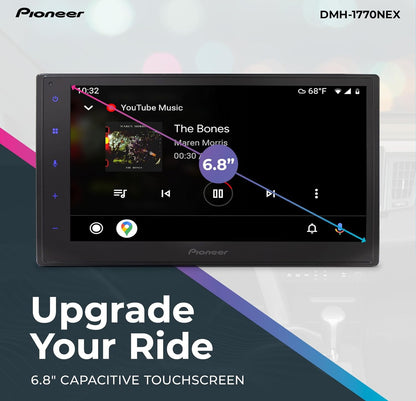 Pioneer 6.8" Capacitive Touchscreen Double Din Car StereoDigital Multimedia Receiver, Wired CarPlay & Android Auto, Bluetooth, Backup Cam, FLAC, AM/FM, Front/Rear/Sub RCA Preouts