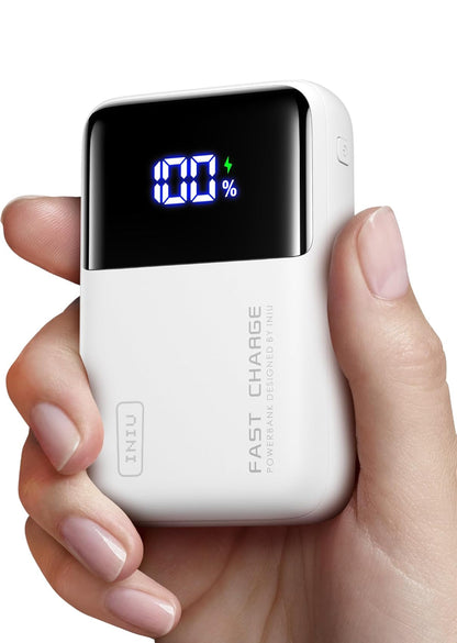 INIU Kragbank, 25000mAh 100W Hoëkapasiteit Skootrekenaar- & Foon-Draagbare Laaier, Vinnige Laai Vlug Cruiseskip Familie Benodigdhede Reis Kragbank vir Kollegestudent Reisiger Tienerseuns Meisies, Wit