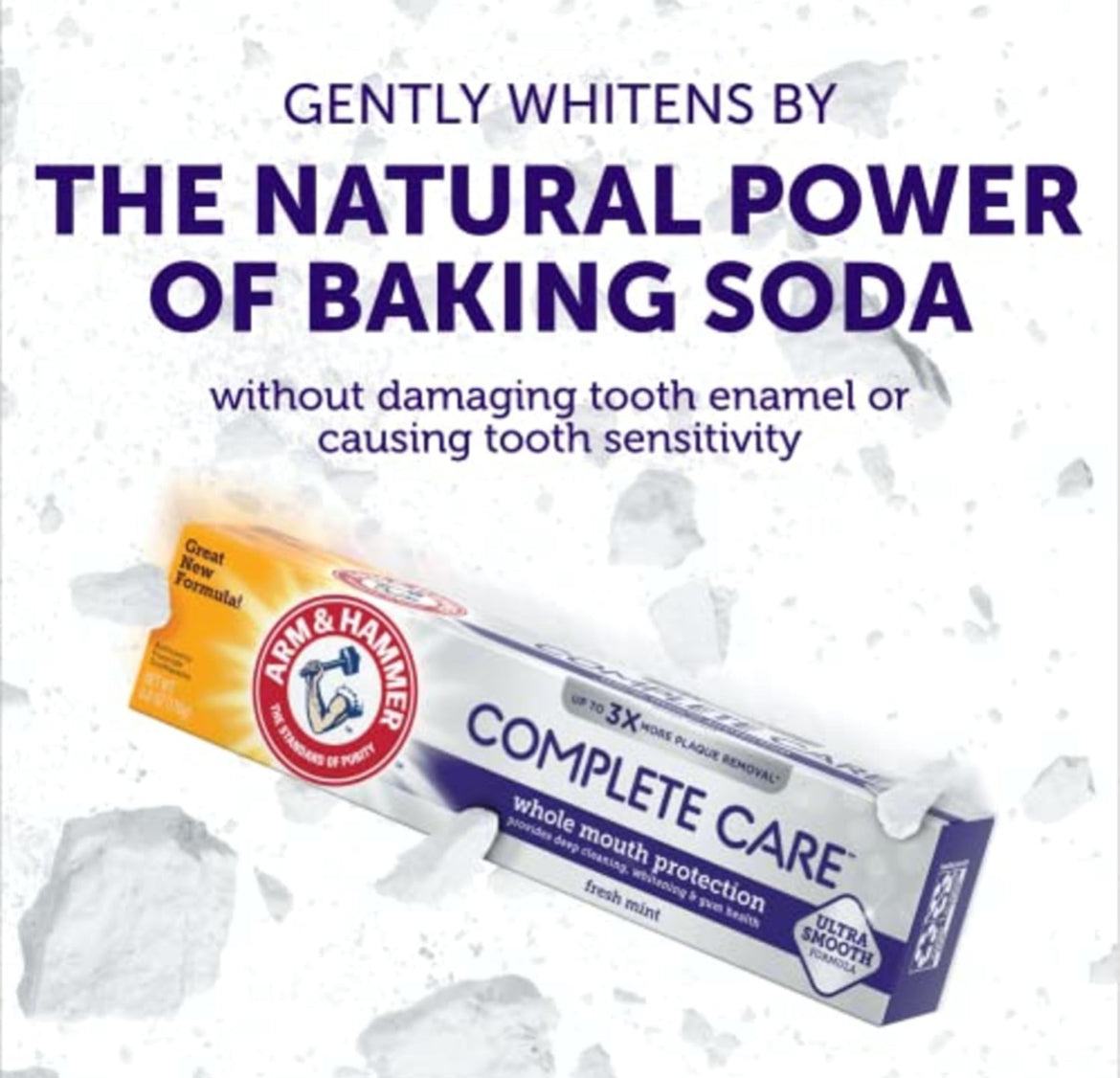 ARM & HAMMER Complete Care Toothpaste,Teeth Whitening w/ Baking Soda - Fluoride Fresh Mint Flavor (Pack of 4)
