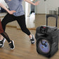 Rechargeable 8" Portable Bluetooth Speaker 500W Indoor/Outdoor Karaoke Machine Sound System - Multi-Color LED Party Lights, Mic Input, FM Radio, MP3/USB & Remote Control (Black)