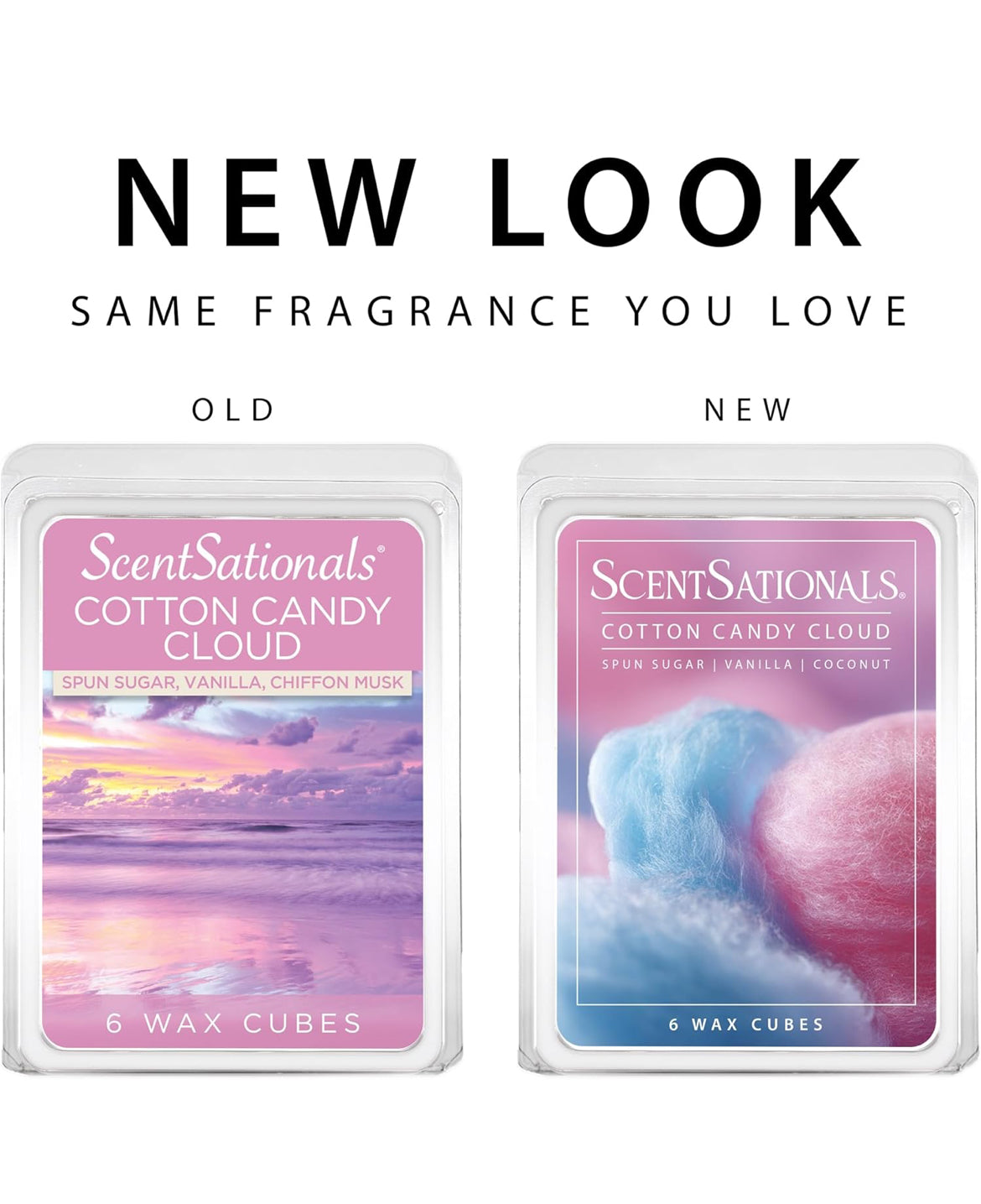 Scentsationals Wax Melts, Wax Cubes Strong Scent - Cotton Candy Cloud - Long Lasting Scented - 10oz (PACK OF 4)