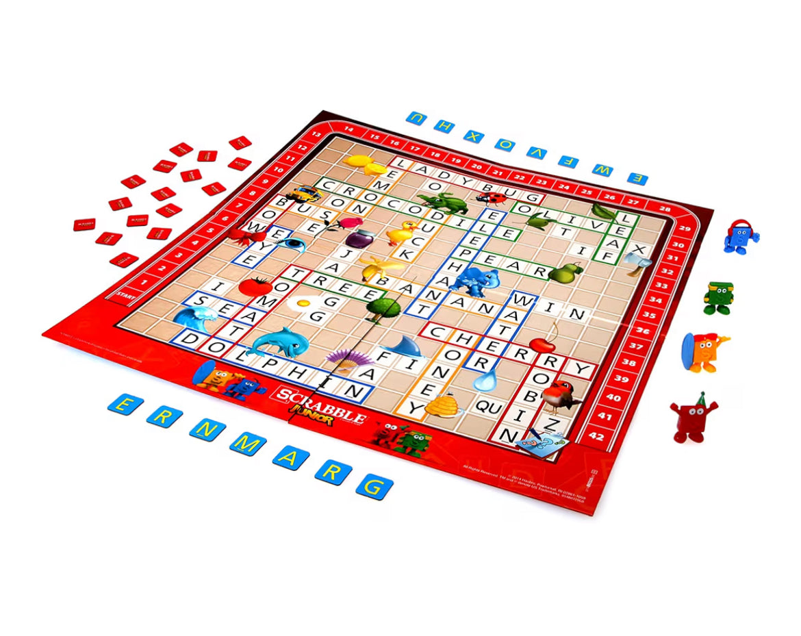 Hasbro Gaming Scrabble Junior Board Game - 2-4 Players - Family Educational Word Games for Kids