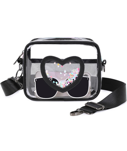 Clear Crossbody Bag for Women Girls Kids Purse Toddlers Shoulder Messenger Handbags Transparent Bags Wallet Pouch