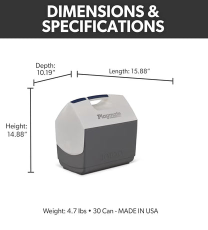 Igloo Playmate Classic Cooler – Insulated Hard Shell, Durable & Portable - (Carbonite)