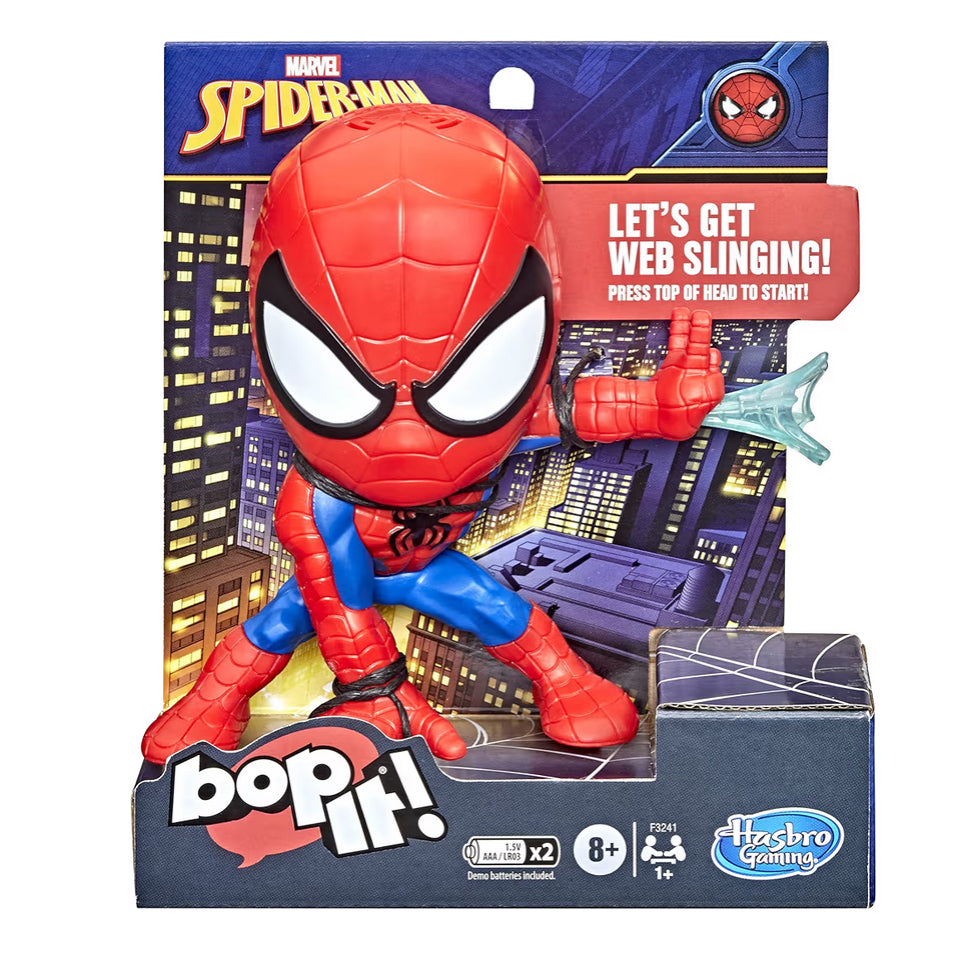 Hasbro Gaming Bop It! Marvel Spider-Man Edition Game - Marvel Toys, 1 or More Players, Ages 8 and Up