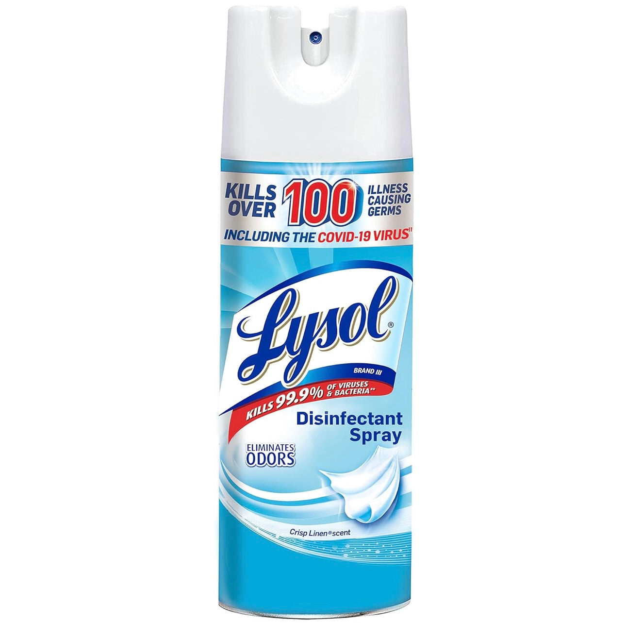 Lysol Disinfectant Spray, Household Essential Cleaning Supplies, Multi-Purpose Room Spray, Antibacterial and Sanitizer Spray, Upholstery Deodorizer, Home and Bathroom,Crisp Linen,12.5 fl oz(pack of 1)