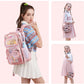 Girls Clear Backpack,2 PCS Large Backpacks Set,Heavy Duty Bookbag Stadium Approved Daypack Transparent Women Bag See Through Daypack for Kids Elementary Middle School Students Teens Sport Pink