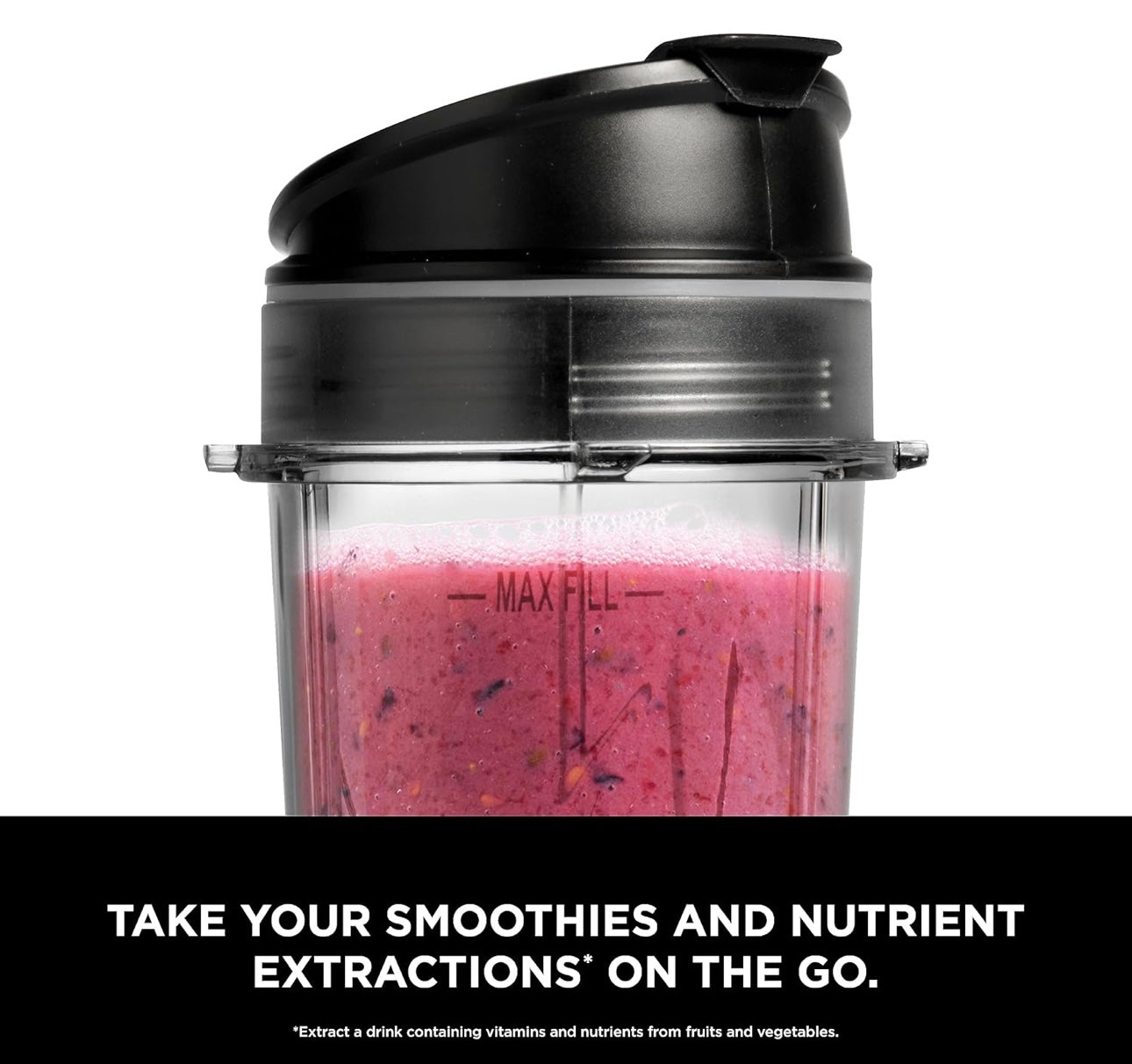 Ninja Fit Compact Personal Blender, Portable Blender for-Smoothies, Shakes, Food Prep, and Frozen Blending, 700-Watt Base, (2) 16-oz. Cups and Spout Lids, Black QB3001SS