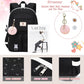 Backpack for Girls Laptop Backpacks 15.6 Inch College Cute Bookbag Anti Theft Primary Elementary School Bag Casual Daypack for Students Teens Girl Women (Black)