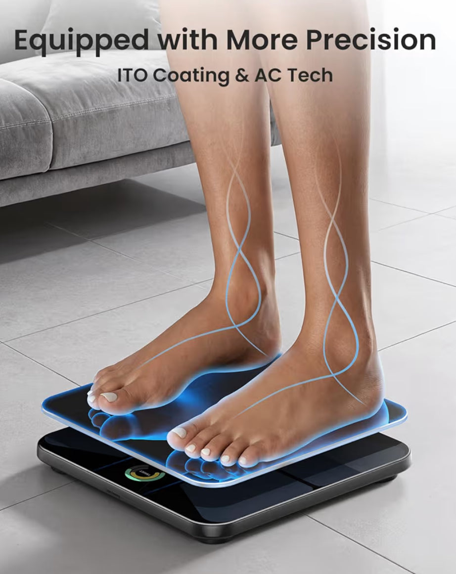 Smart Scale for Body Weight, Wi-Fi & Bluetooth Body Composition Scale, Rechargeable
