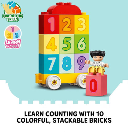 LEGO DUPLO Nommertrein Speelding - Leer tel - Boublokke vir Kleuters, Dogtertjies & Seuns, Ouderdomme 1.5+ - Sensoriese Speelgoed vir Vroeë Ontwikkeling & Kognitiewe Vaardighede