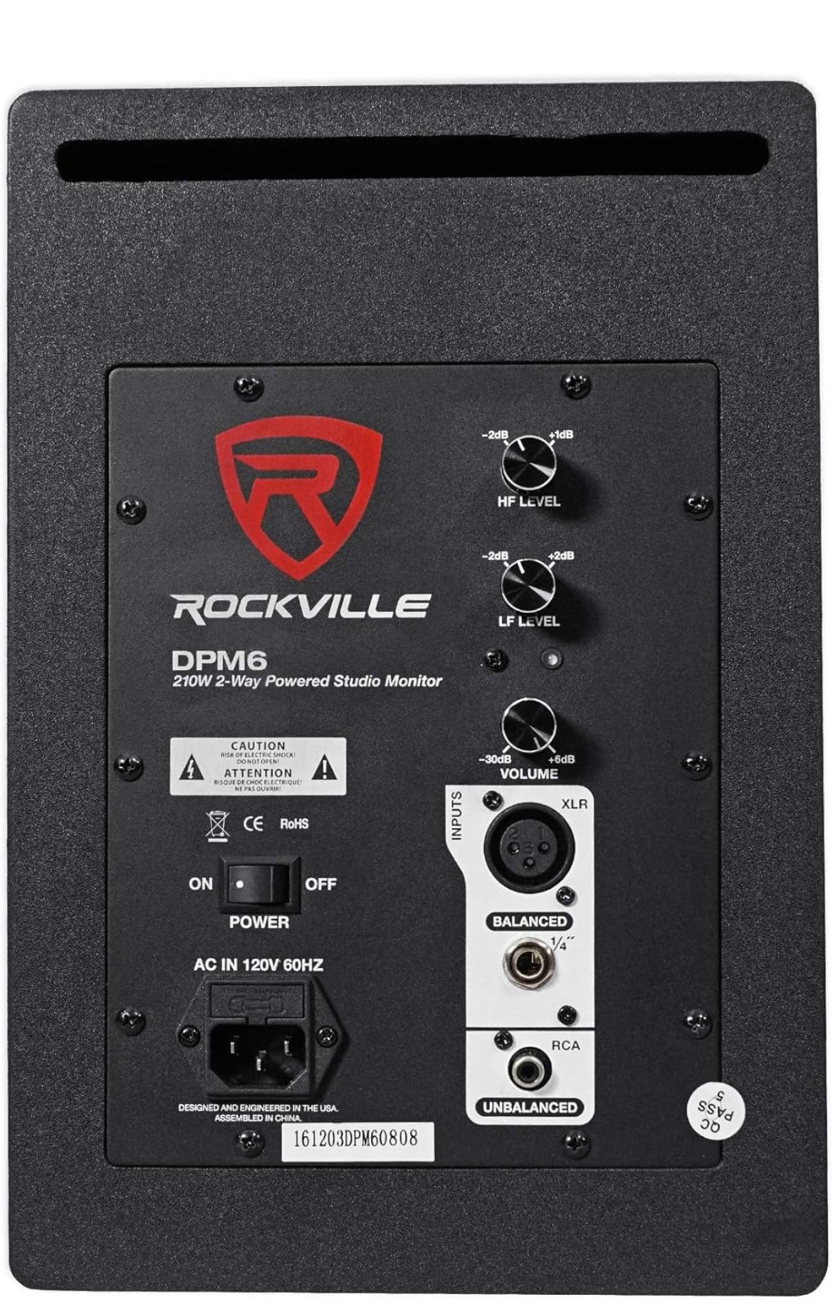 Rockville 6.5" 2-Way 210W White Active/Powered Studio Monitor Speaker (DPM6W)
