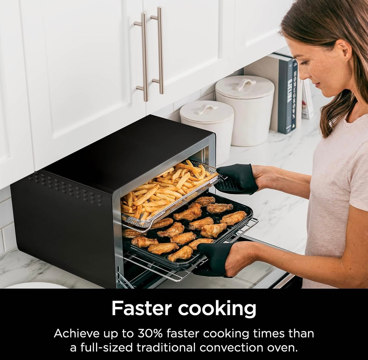 Ninja DT202BK Foodi 8-in-1 XL Pro Air Fry Oven, Large Countertop Convection and Digital Toaster Oven - 1800 Watts (Black )
