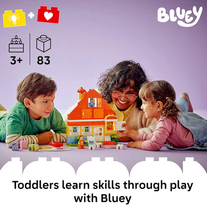 LEGO DUPLO Bluey: Bluey se Gesinshuis met Geheuespel - Kleuter Speelding vir Kinders Ouderdomme 3+