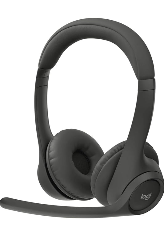 Logitech Zone 301 Draadlose Bluetooth-koptelefoon met Geraasdempende Mikrofoon, Versoenbaar met Windows, Mac, Chrome, Linux, iOS, iPadOS, Android – Grafiet