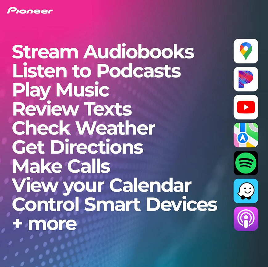 Pioneer 9" Capacitive Touchscreen Modular Chassis Car StereoDigital Multimedia Receiver, Wireless CarPlay & Android Auto, Amazon Alexa, Bluetooth, HD Radio, Backup Cam, Hi-Volt RCA