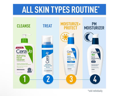 CeraVe Hydrating Facial Cleanser Hialuronzuur + Ceramides + Glycerine Vir Normale Tot Droë Vel - (473 ml)