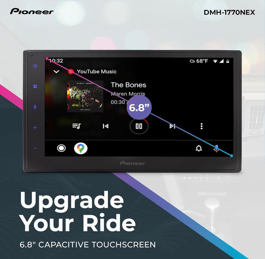 Pioneer DMH-1770NEX Dubbel-DIN Digitale Multimedia-ontvanger, Bedrade Apple CarPlay en Android Auto, 6.8” Kapasitiewe Raakskerm
