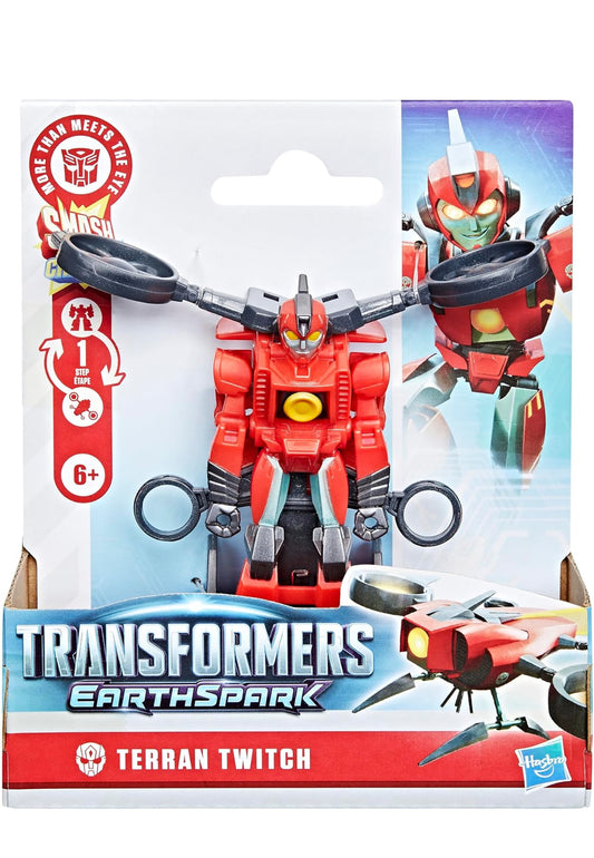 Transformers EarthSpark 1-Stap Smash Changers Terran Twitch 4-Duim Aksiefiguur, Robot Speelgoed vir Seuns en Dogters 6 en Ouers