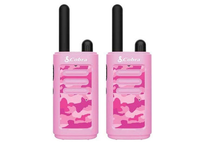 Cobra HE150 Kindervriendelike Walkie Talkies – 16 Myl Reikafstand, 2 Kanale Tweerigtingsradiostel – Pienk, (2-pak)