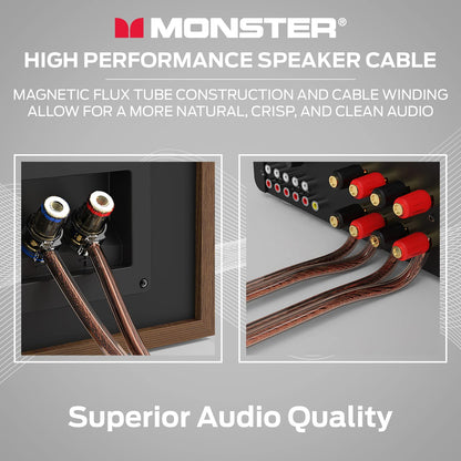 Monster XP Koperbeklede Aluminium (CCA) Luidsprekerkabel 12 Goue Kabel 100 VT Spoel – Ideaal vir Tuisteaterkabels en Motorklankkabels