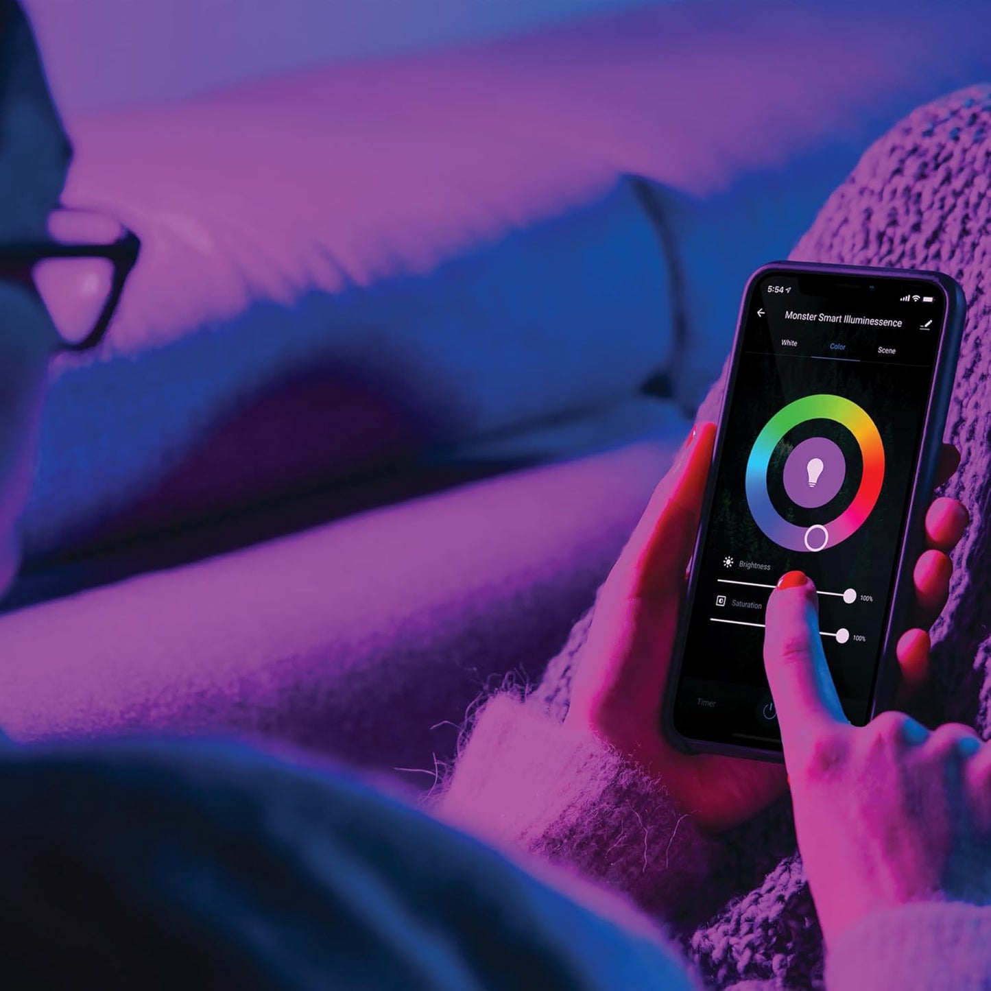 Monster 16.4ft Smart Music Sync and Multi-Color Color Flow LED Light Strip with Fun Modes, Indoor Use, Xtreme Easy Use