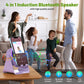 Wireless Induction Audio Bluetooth Speaker, 4 in 1 Phone Stand Speakers Amplifier with Colorful Ambient Light,360° Adjustable Holder- Purple