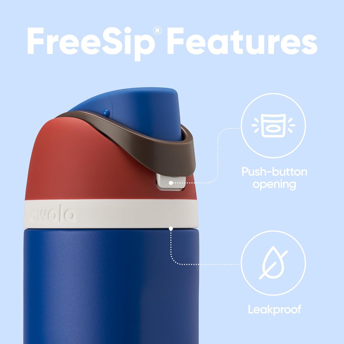 FreeSip Insulated Stainless Steel Water Bottle w/ Straw BPA-Free 24 oz - Marvel Captain America