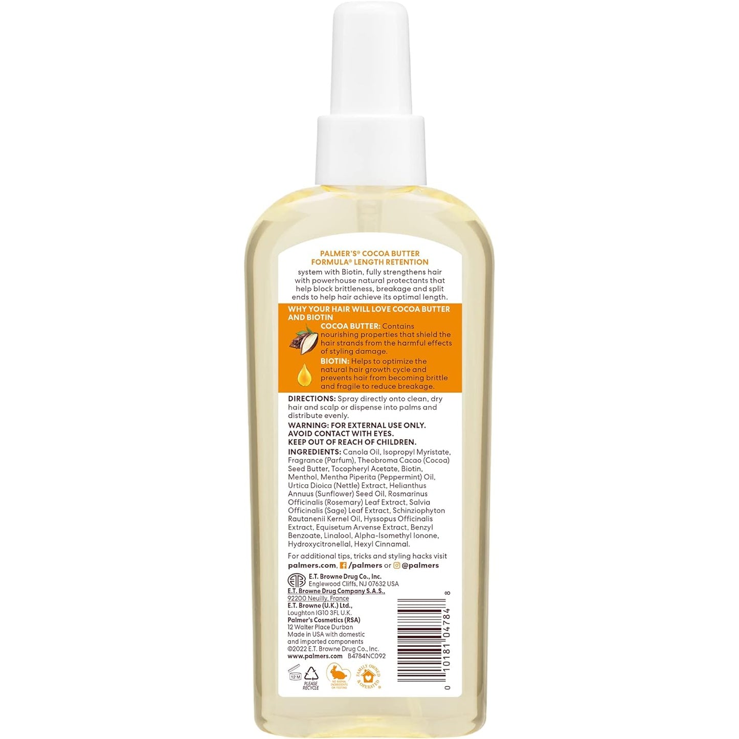 Palmer's Cocoa Butter & Biotin Length Retention Hair and Scalp Oil, 5.1 oz (Packaging May Vary)
