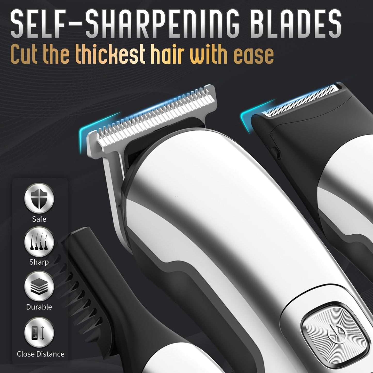Beard Trimmer with T Blade Trimmer for Men, Beard Grooming Kit, Gifts for Men, Wet & Dry, Rechargeable