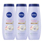 NIVEA Refreshing White Peach and Jasmine Body Wash with Nourishing Serum, Scented Body Wash for Women, Enriched with Provitamin B5 and Vitamin E, 20 Fl Oz Bottle - 3 Pack