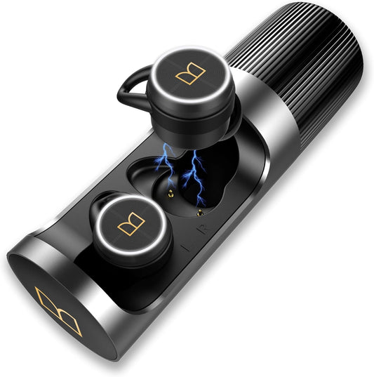 Monster Clarity 101 AirLinks Draadlose Oorfone, Bluetooth 5.0 Binne-oor Oorfone met Laaikas, Stereo Oorfone Diep Bas Klank, IPX5 Waterdig, Ingeboude Mikrofoon, Duidelike Oproep, Veilige Pasvorm vir Sport