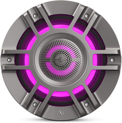Infinity Kappa Marine 8 Inches Premium 3-Way RGB LED Convertible Speakers - Titanium