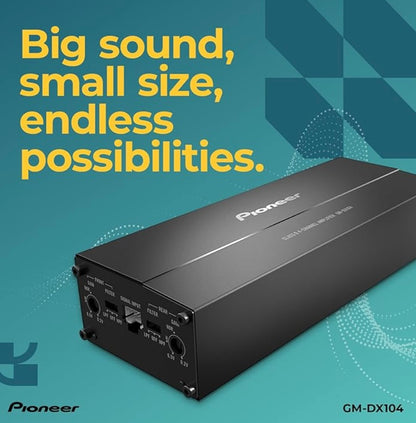 Pioneer GM-DX104 4-Kanaal Klas D Brugbare Motorversterker – 400W Maksimum Drywing, 45W RMS