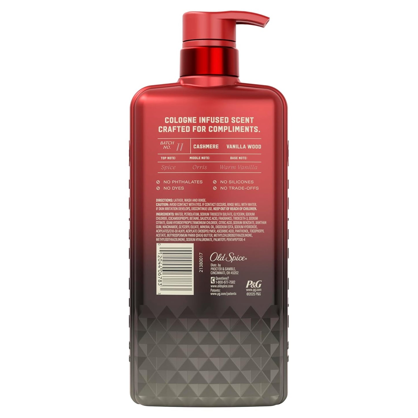 Old Spice Body Wash for Men, The Spice Alchemist Collection, 24/7 Cologne Infused Hydration - Cashmere + Vanilla Wood Scent (20 oz)