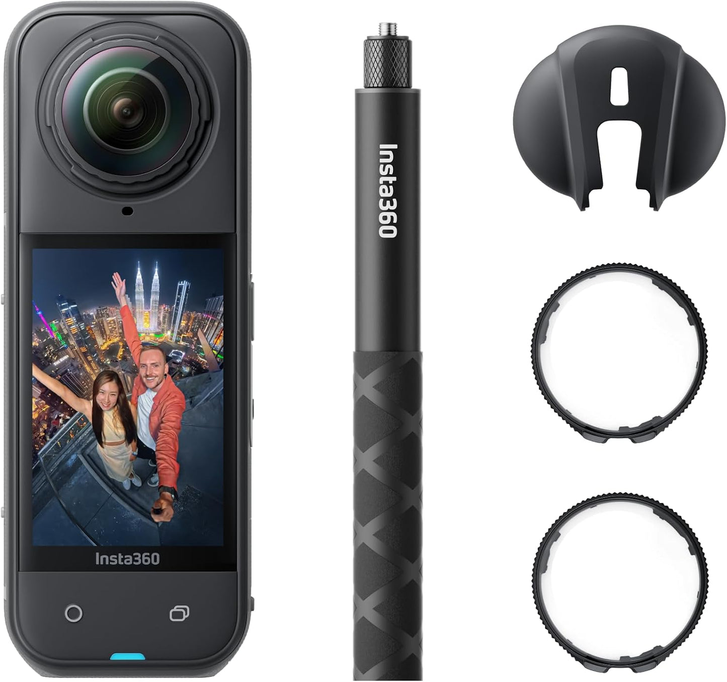 Insta360 X5 Lens Guards Bundle - Waterproof 8K 360° Action Camera, Leading Low Light, Invisible Selfie Stick Effect, Rugged & Replaceable Lens, 3-Hour Battery, Clear Audio, Stabilization
