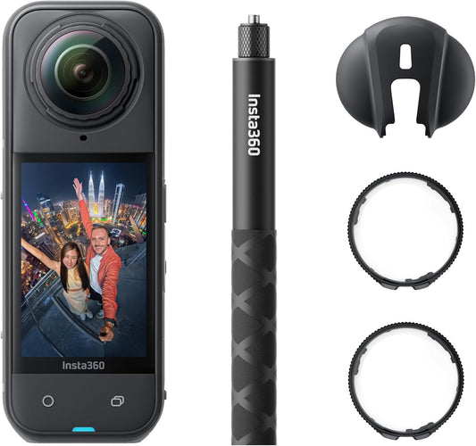 Insta360 X5 Lens Guards Bundle - Waterproof 8K 360° Action Camera, Leading Low Light, Invisible Selfie Stick Effect, Rugged & Replaceable Lens, 3-Hour Battery, Clear Audio, Stabilization