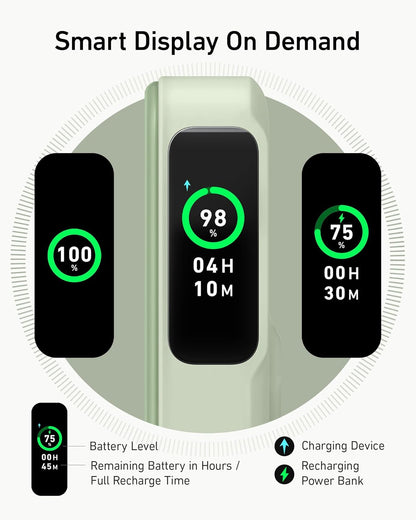 Power Bank, Qi2 Certified 15W Ultra-Fast MagSafe-Compatible Portable Charger, 10,000mAh Battery Pack with Smart Display and Foldable Stand - Green (Copy)