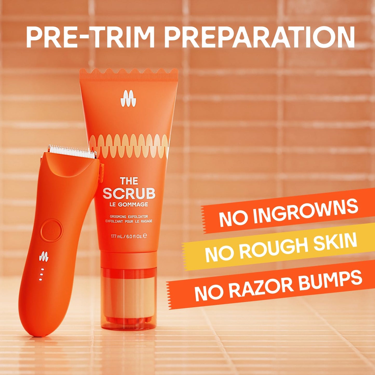 Meridian Pre-Grooming Exfoliator Scrub + Hydrating Gel Intimate Areas For Women & Men, Sensitive Skin, Ideal For Pubic, Bikini & Armpit Areas, Reduce Skin Irritation, Ingrown Hairs & Bumps