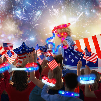 36 PCS Bulk Patriotic Party Favors - Glow Sticks Pop Tubes Toys for Kids