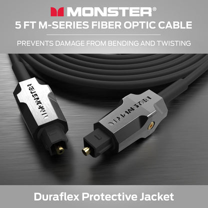 Monster M-reeks 1000 Optiesevesel-oudio-Toslink-kabel, Klankbalk Optiese Oudiokabel met Goue Konneksies, 1,5m