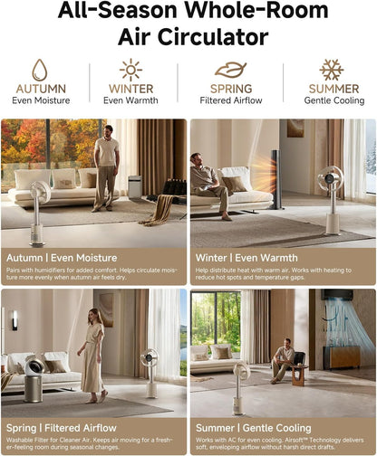 Bladeless Tower Fan MF10 w/ 270° Spatial Airflow Smart Standing Fan Circulation, 59ft/s High Velocity, 10 Speeds 3 Modes, Temperature-Adaptive Airflow - (Beige)