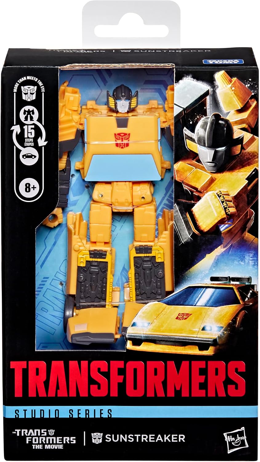 Transformers Studio Series The The Movie Sunstreaker Deluxe Class 4.5-Inch Converting Action Figure, Robot Toys (Ages 8+)